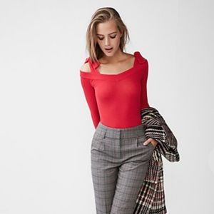 Express Tie Shoulder Thong Bodysuit